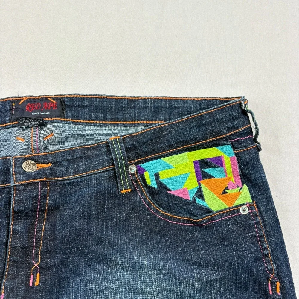 Vintage Red Ape Jean Shorts Womens 18 Blue Denim Baggy Skater Jorts Y2K